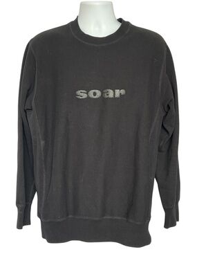 Soar Sweatshirt Crewneck Black Size L 100% Cotton